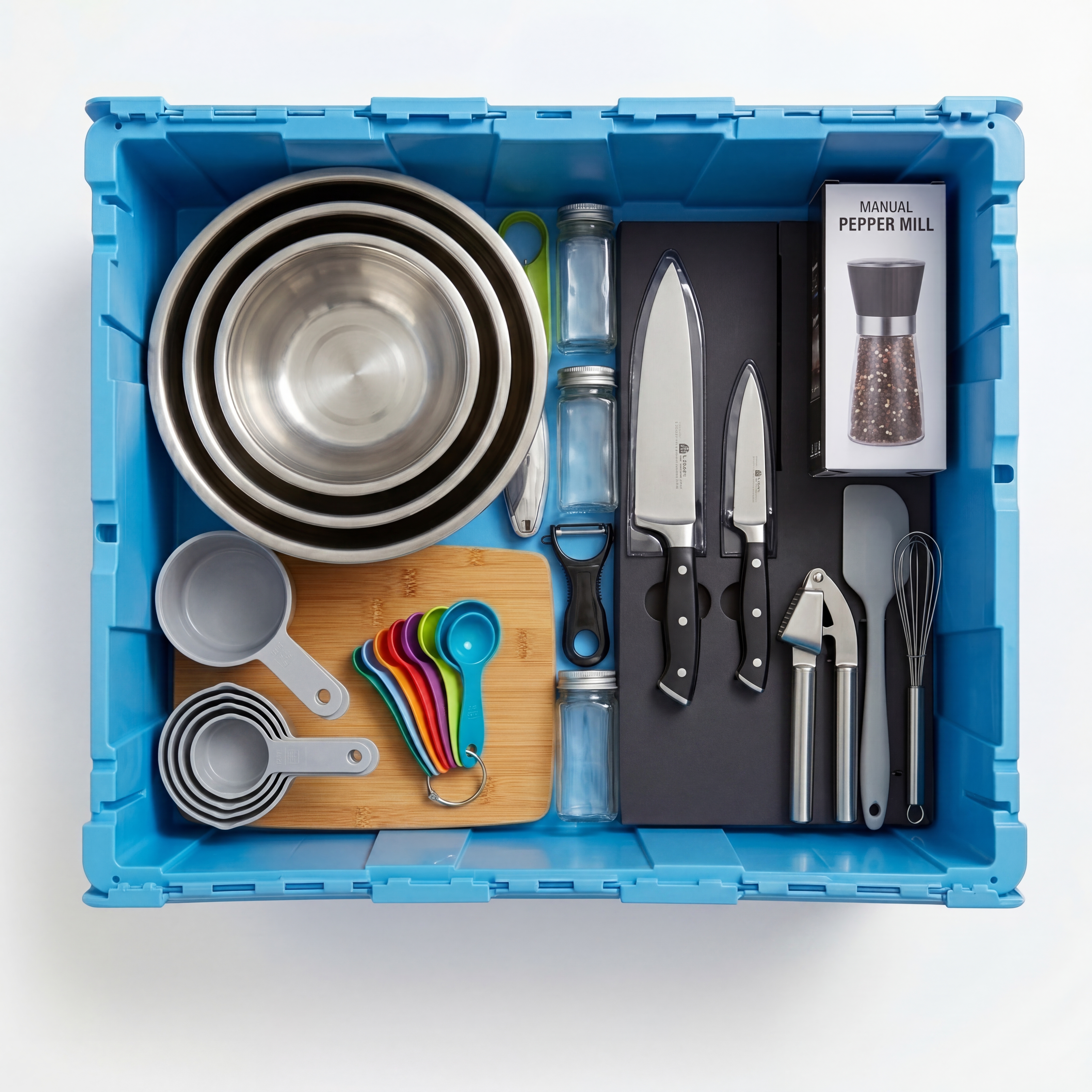 Kitchen equipment stored in a Fort Lox box